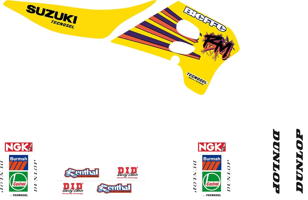 Tecnosel Graphics Kit For Suzuki - Vintage Bike Decals