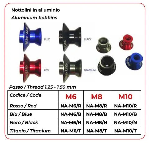 Bike Lift Aluminum Bobbins For Sport Bikes - Titanium