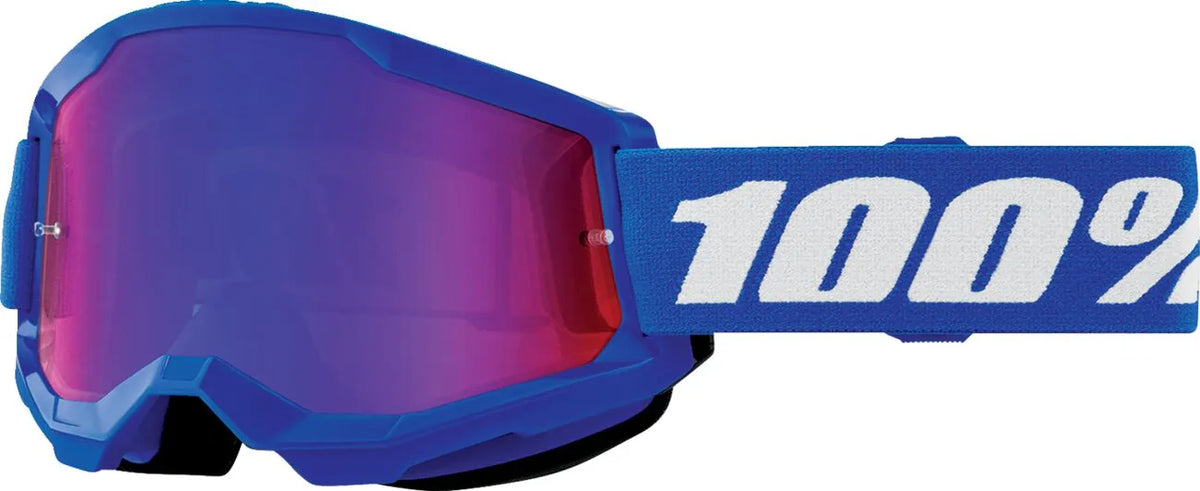 100% Strata 2 Youth Goggle Blue Mirror Red/Blue Lens