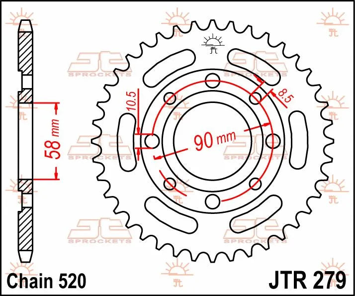 Jt Sprockets Steel Rear Sprocket 520-40t