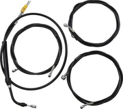 La Choppers Black Vinyl Braided Handlebar Cable/Brake Line Kit