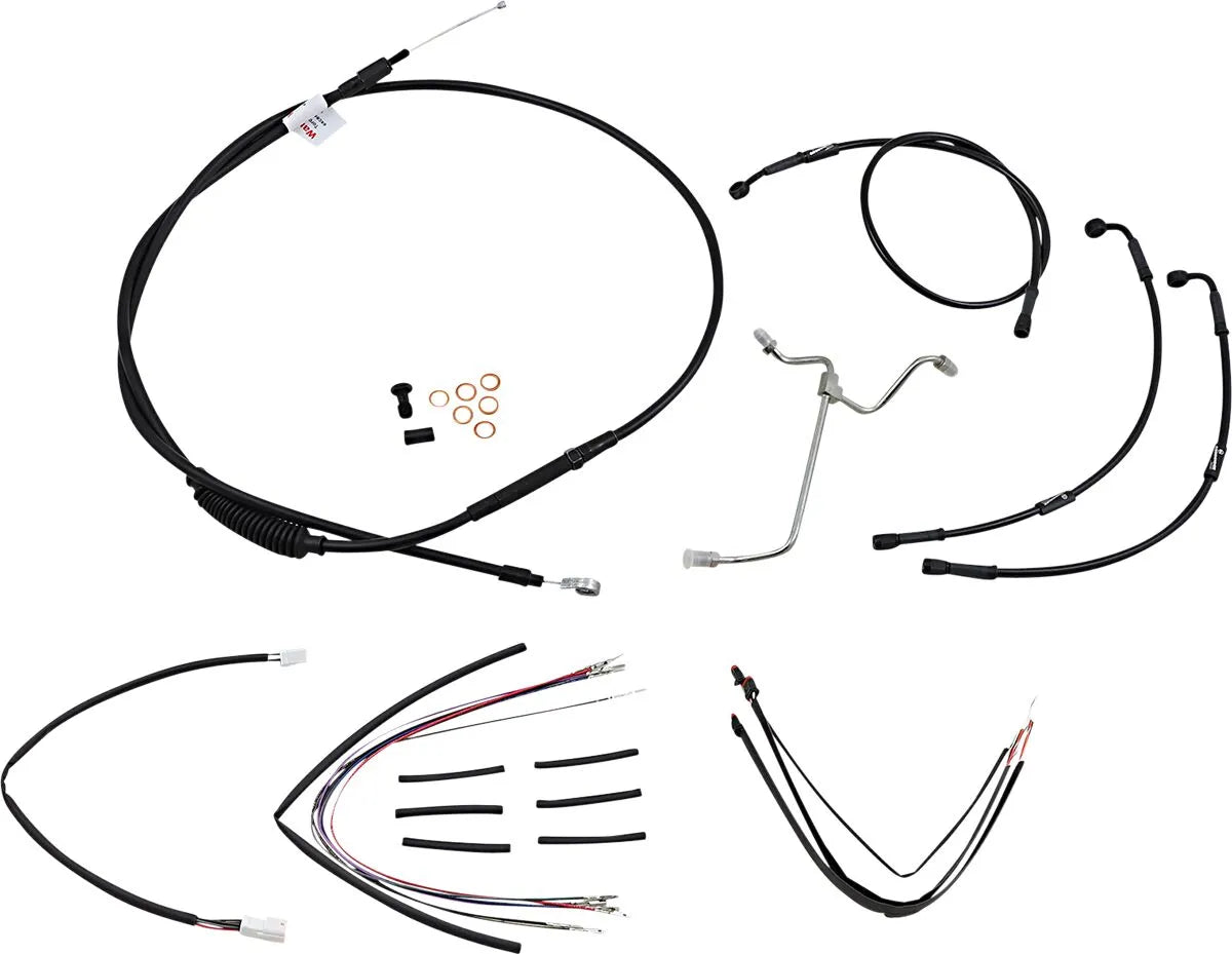 BURLY BRAND Complete Black Vinyl Cable/Line Kit for Ape Hangers