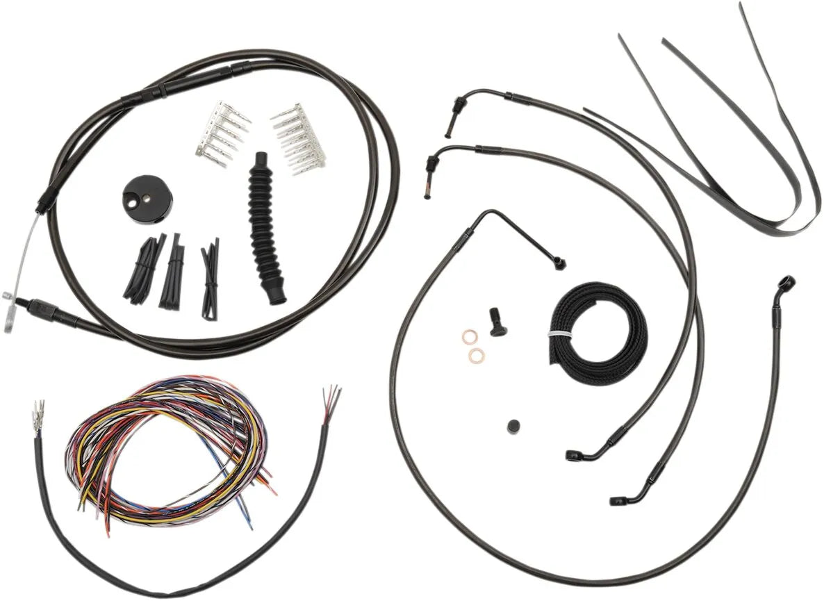 LA CHOPPERS Midnight Braided Handlebar Cable/Brake Line Kit
