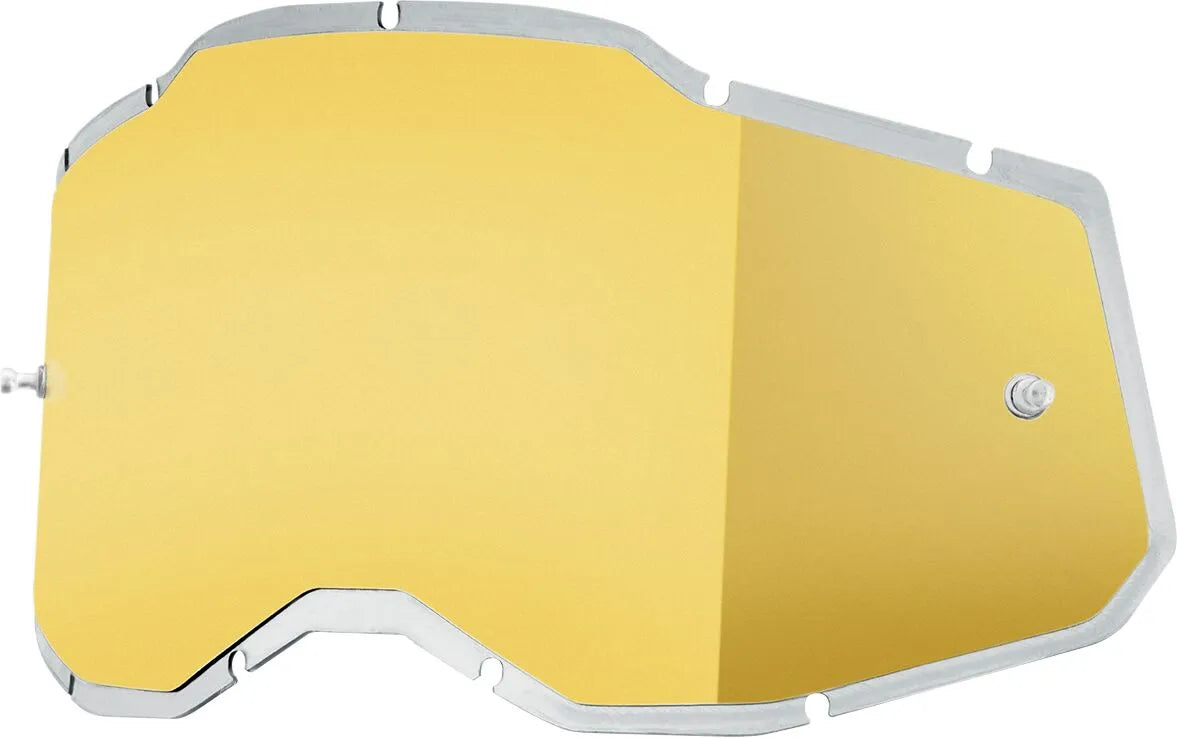 100% Injected Mirror Gold Goggle Lens Accuri 2 Racecraft 2