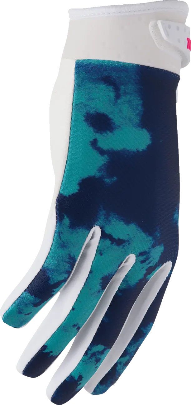 Thor Launchmode Bleach Mx Gloves - Aqua/White/Dark Blue