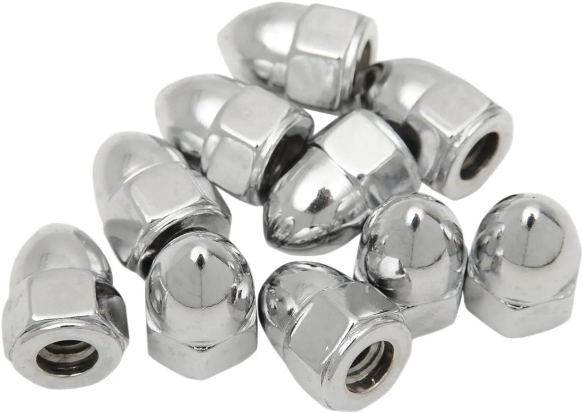 Drag Specialties Acorn Nuts 10-24 Thread Chrome