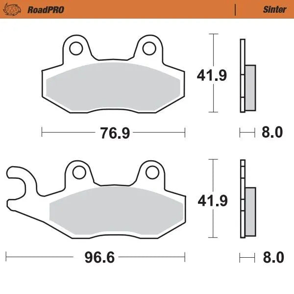 Moto-master Roadpro Sintermetall-Bremsbeläge - Vorne & Hinten