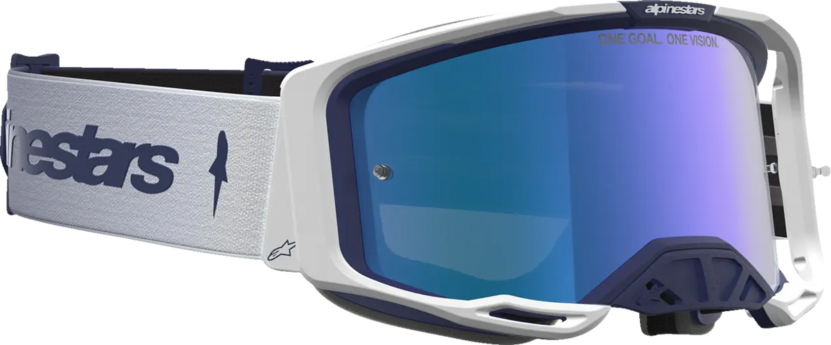 Alpinestars Vision 8 Goggle Navy White Mirror-Blue Amber Lens