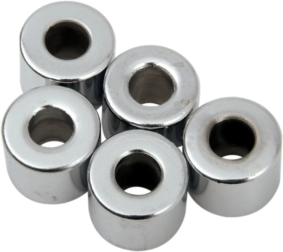 Drag Specialties Chrome Spacer for 1/4" Bolts 1/2" Length 5 Pack