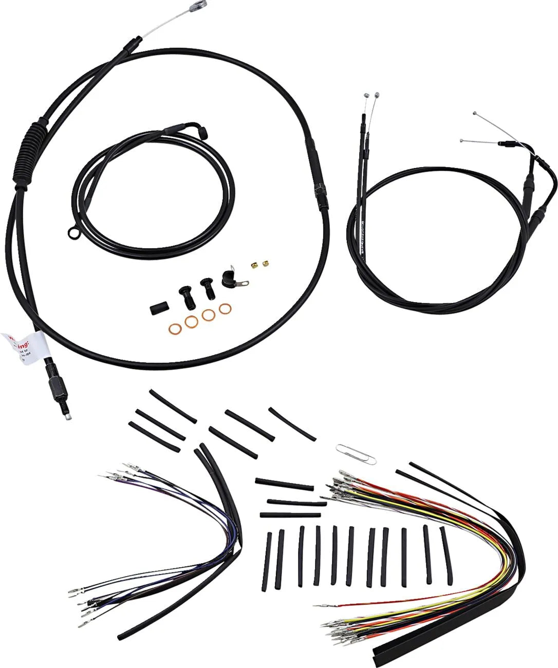 BURLY BRAND Black Vinyl Handlebar Cable/Line Kit for 16" Ape