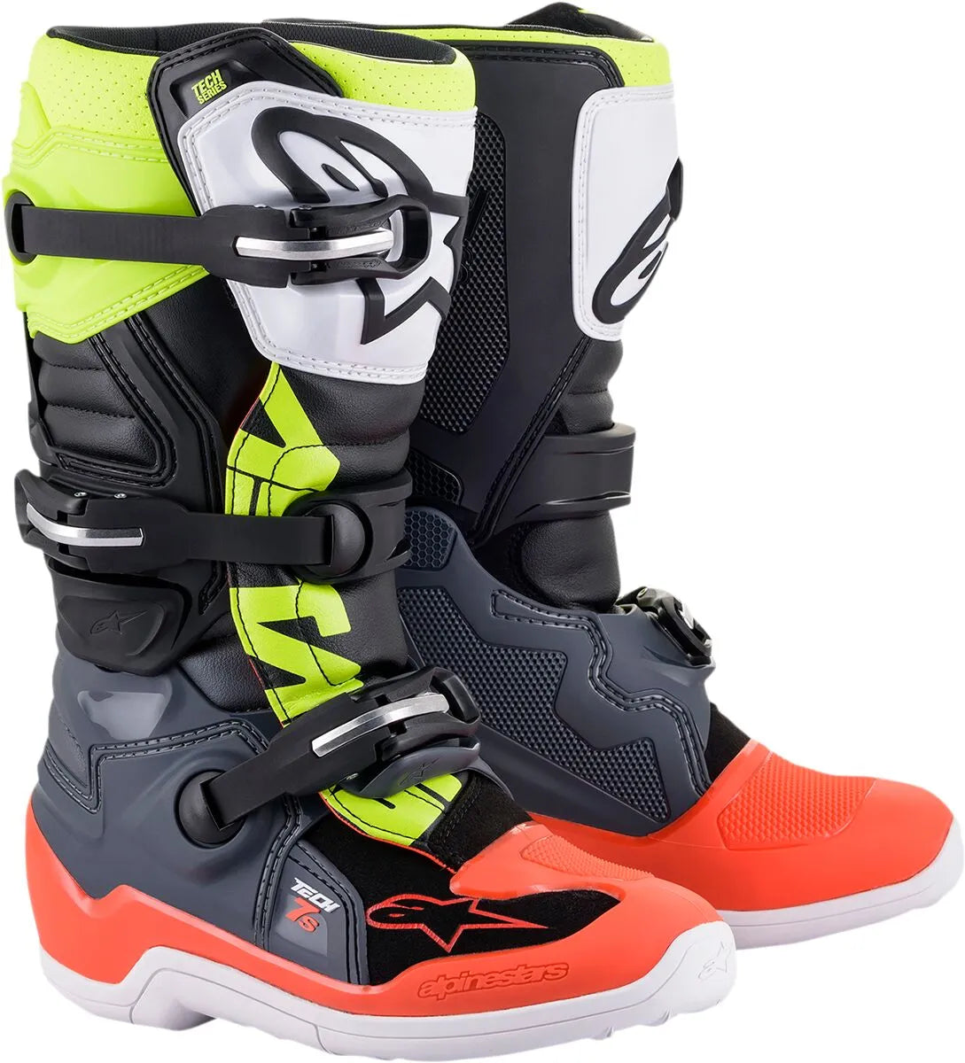 Alpinestars Tech 7S Boots Gray Red Yellow