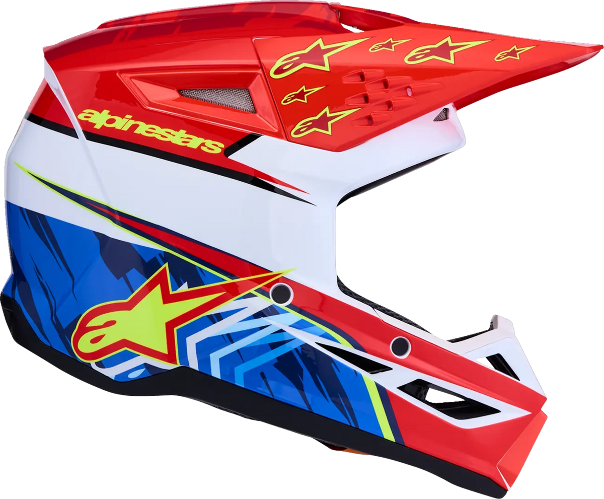 Alpinestars SM3 Falcon Youth Helmet Red/White/Blue Yellow