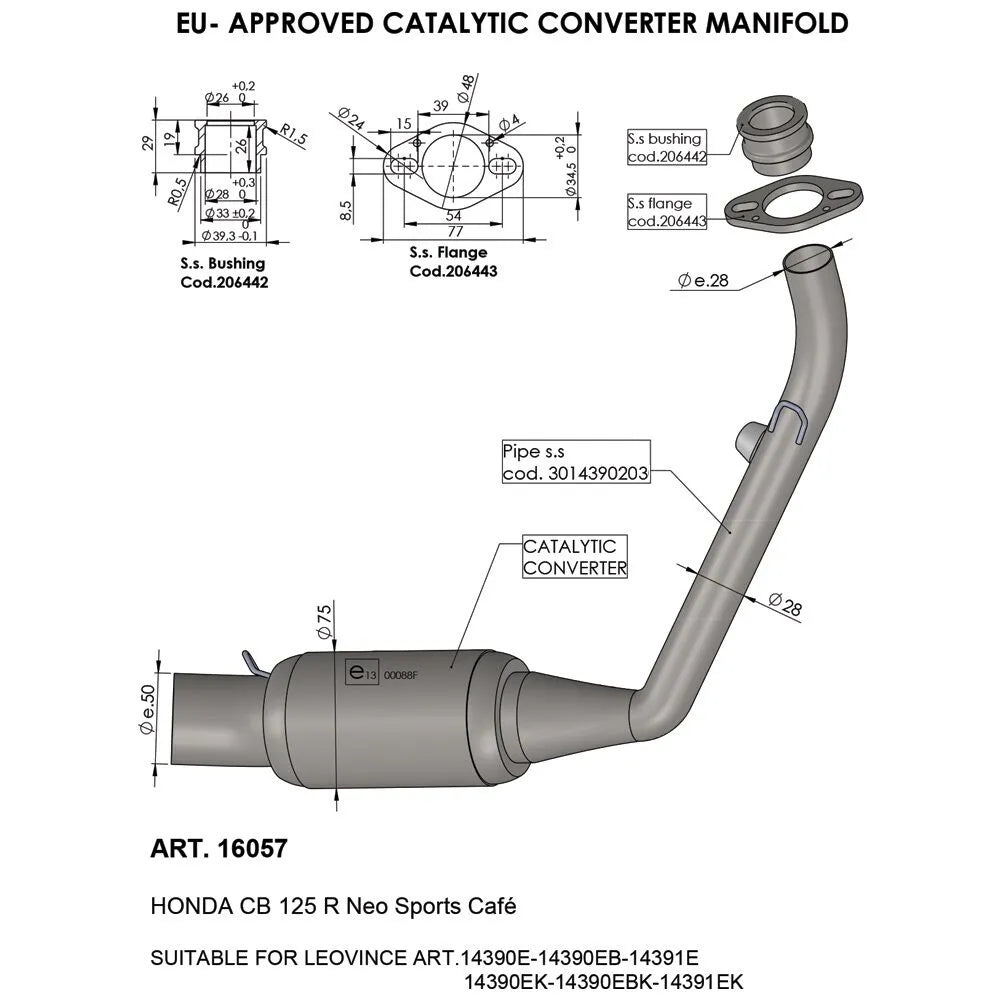 Leovince Catalytic Converter Manifold