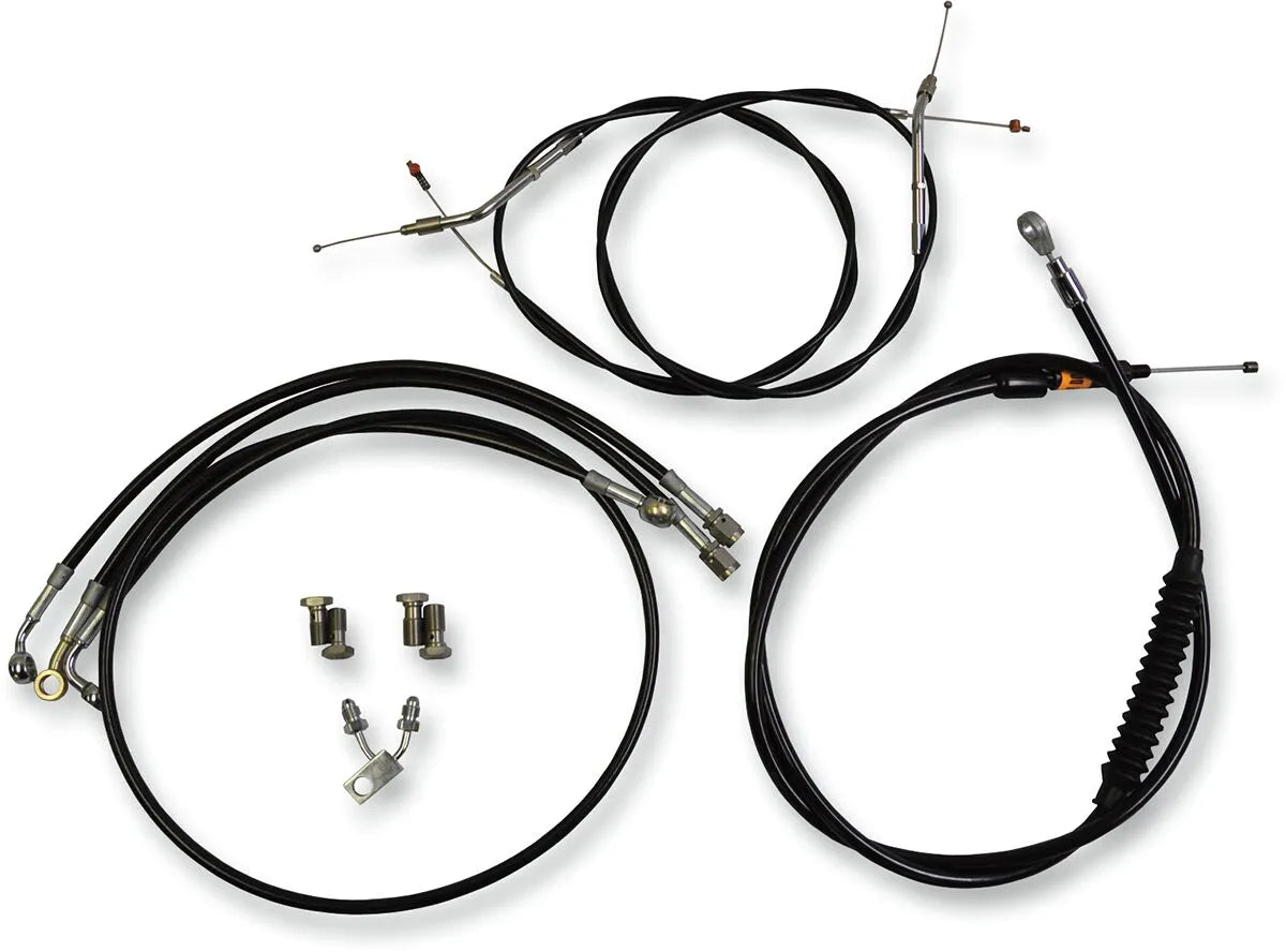 La Choppers Black Vinyl Handlebar Cable/Brake Line Kit 12"-14"