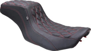 Mustang Double Diamond Squareback Motorcycle Seat - For Harley Davidson