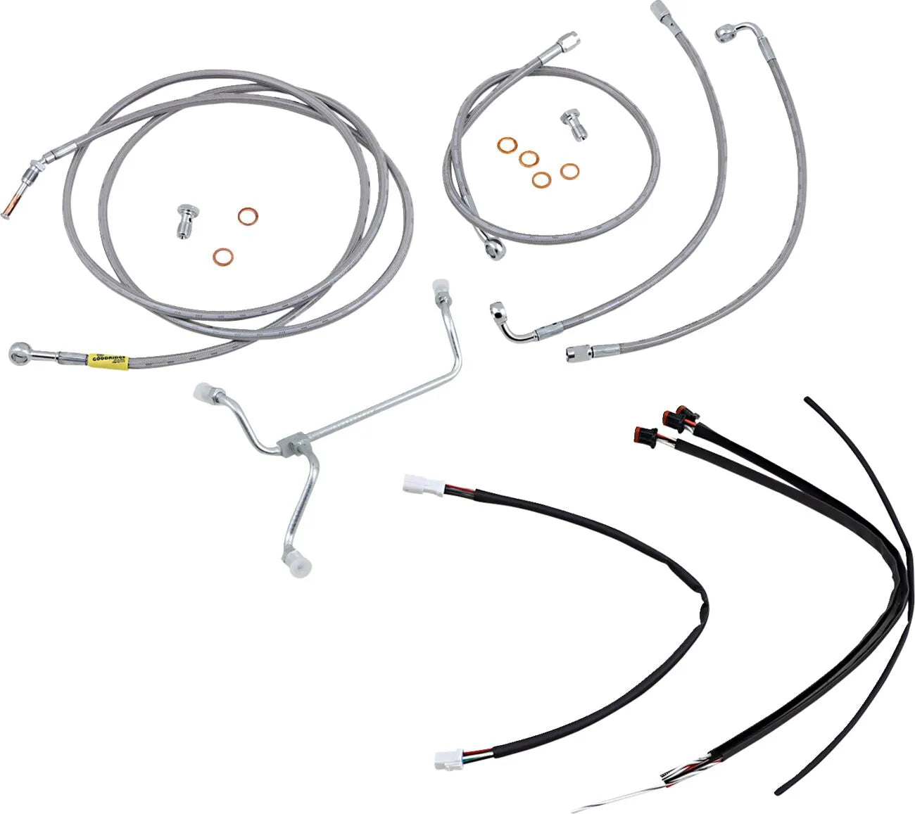 Burly Brand Stainless Braided Cable/Brake Line Kit for Ape