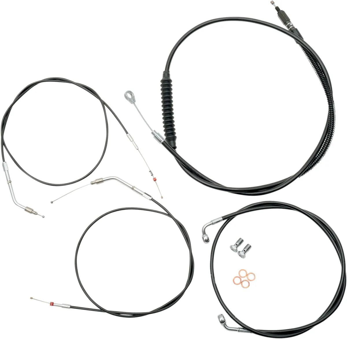 LA CHOPPERS Standard Black Vinyl Cable/Brake Line Kit for Ape