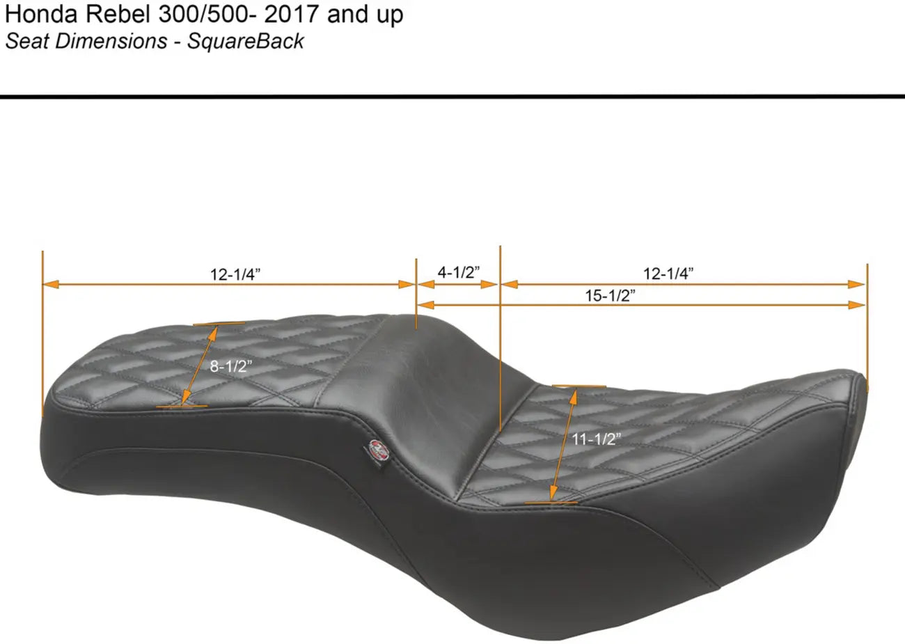 2-Up Mustang Squareback One-piece Seat - For HONDA