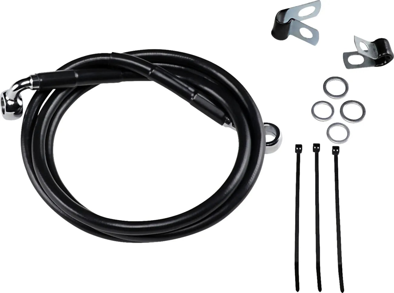 Drag Specialties Verlängerter Bremsleitungssatz 49.25" Schwarz