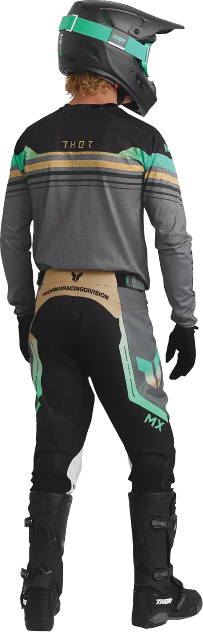 Thor Launchmode Air Raptor Racewear Pants - Black/Green/Orange/Charcoal Gray