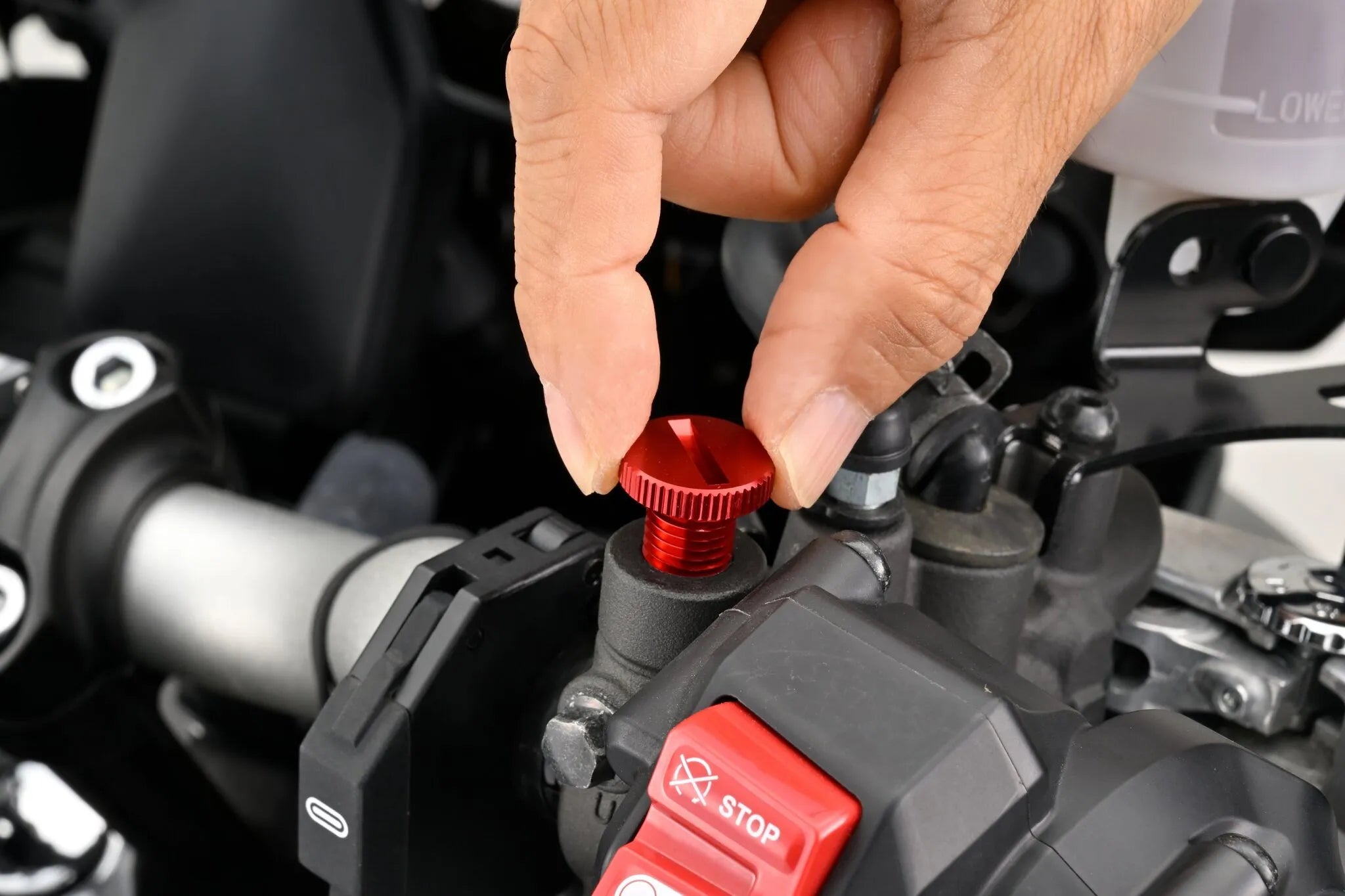Daytona Mirror Plug Bolt M10 X 1.25 - Red Anodized