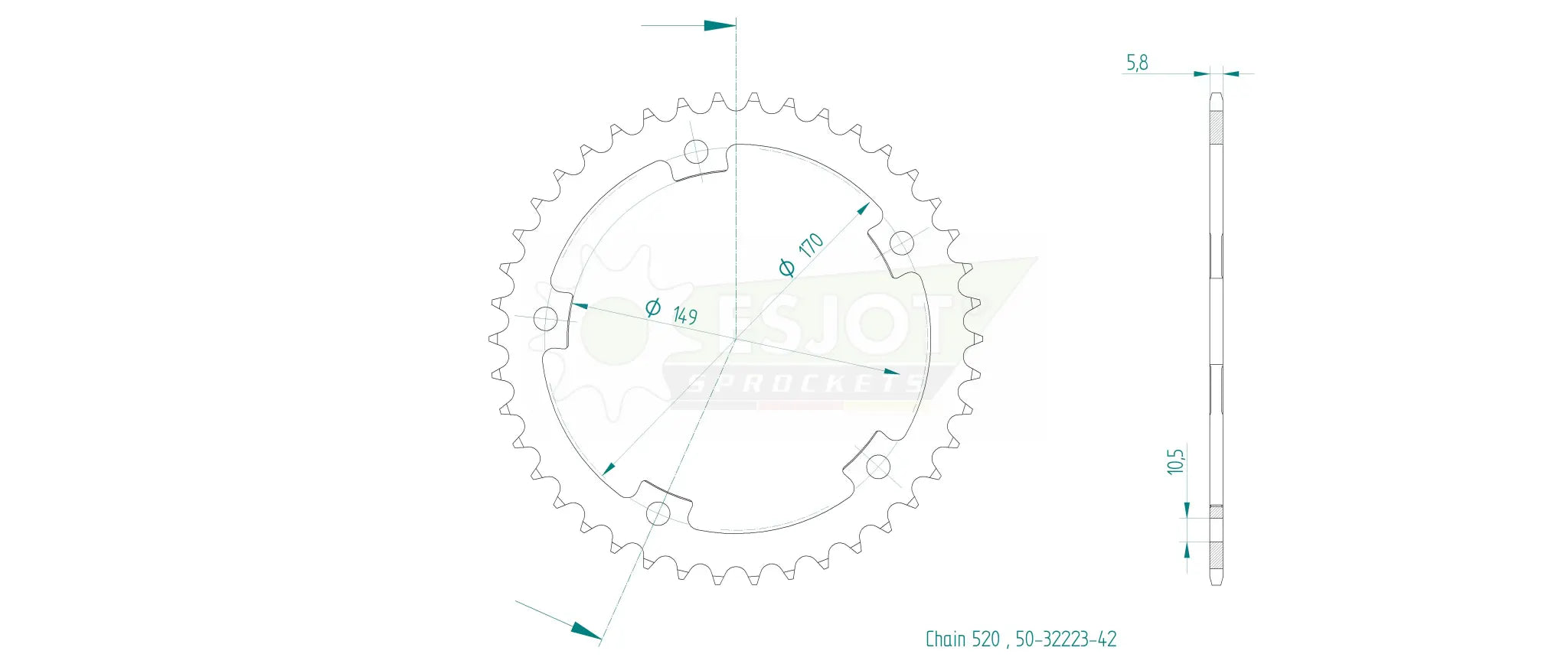 Esjot 520 Rear Sprocket - High-performance Steel