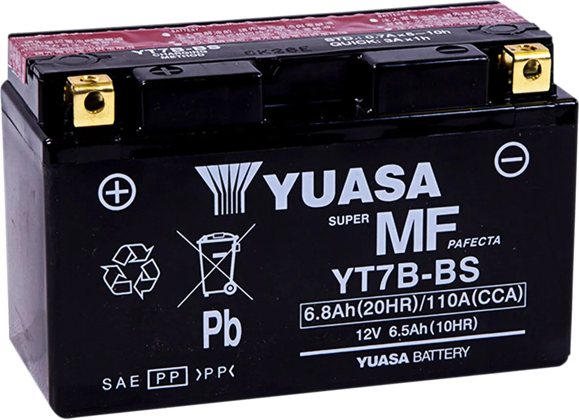 Yuasa YT7B-BS AGM Maintenance-Free Battery for Suzuki Yamaha CAN