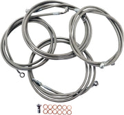 LA CHOPPERS Standard Stainless Braided Cable Kit 12-14" Ape