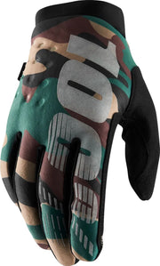100% Brisker Insulated Off-road Gloves - Black/Camo Green/Camo Tan