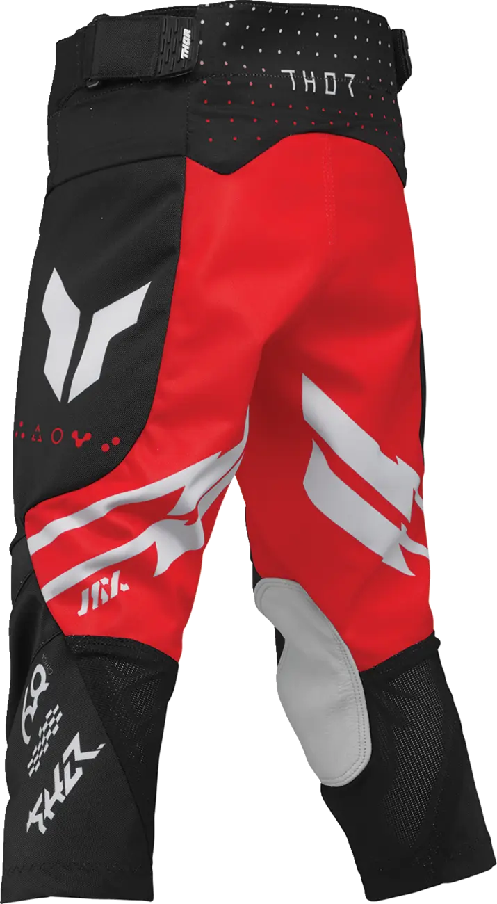 Thor Youth Launchmode Futura Racewear Pants - Black/Light Gray/Red/White