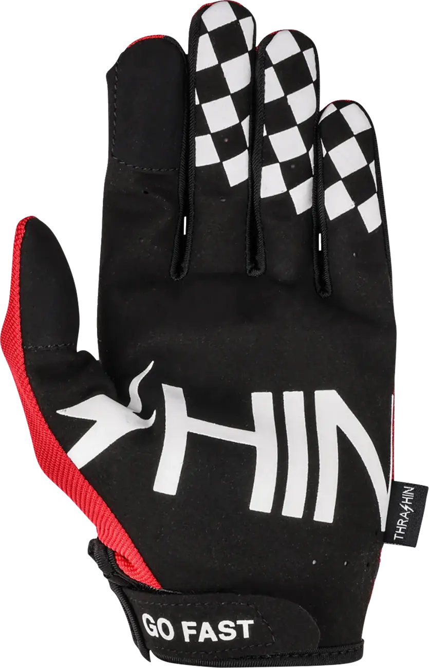 Thrashin Supply Co Go Fast Stealth Gloves Red