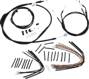 BURLY BRAND Black Vinyl Handlebar Cable/Line Kit for Ape Hangers