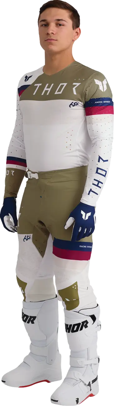 Thor Sportmode League Pants - Light Gray/Tan/White/Navy/Maroon
