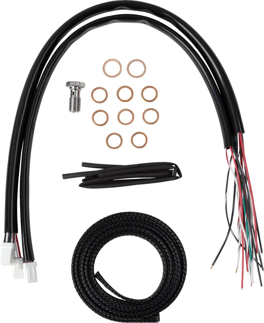 La Choppers Black Vinyl Handlebar Cable/Brake Line Kit for Ape