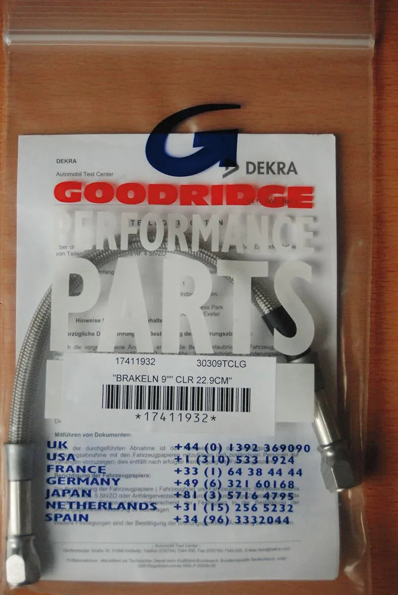 Goodridge Universal Bremsschläuche - Klar beschichtet, 9"