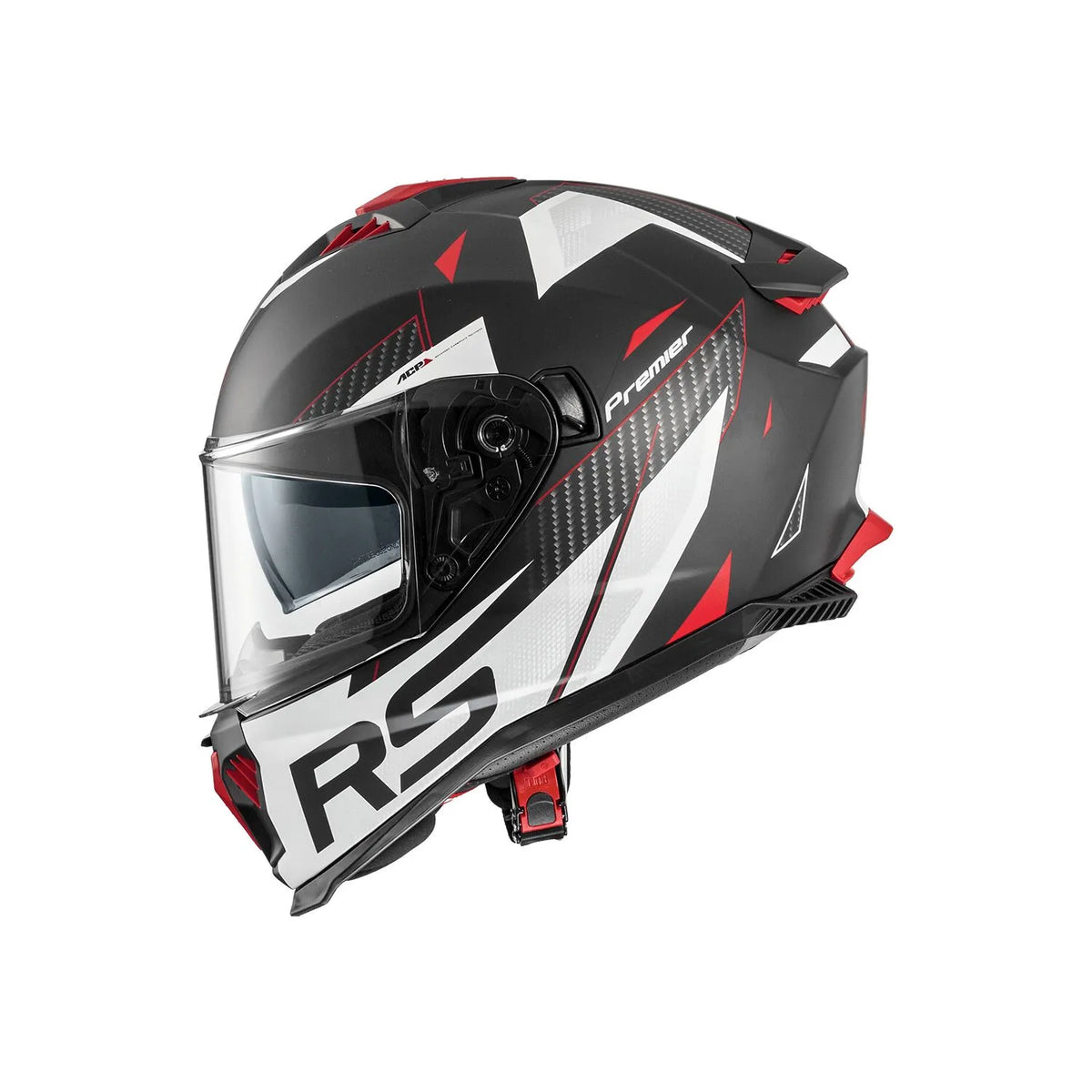 Premier Helmets Typhoon Full Face Helmet Matte Red White Gray