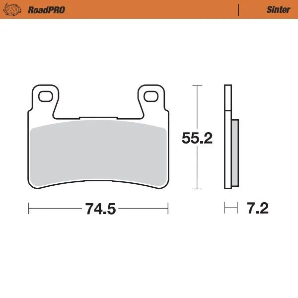 Moto-master Roadpro Sinter Brake Pad Front - Front