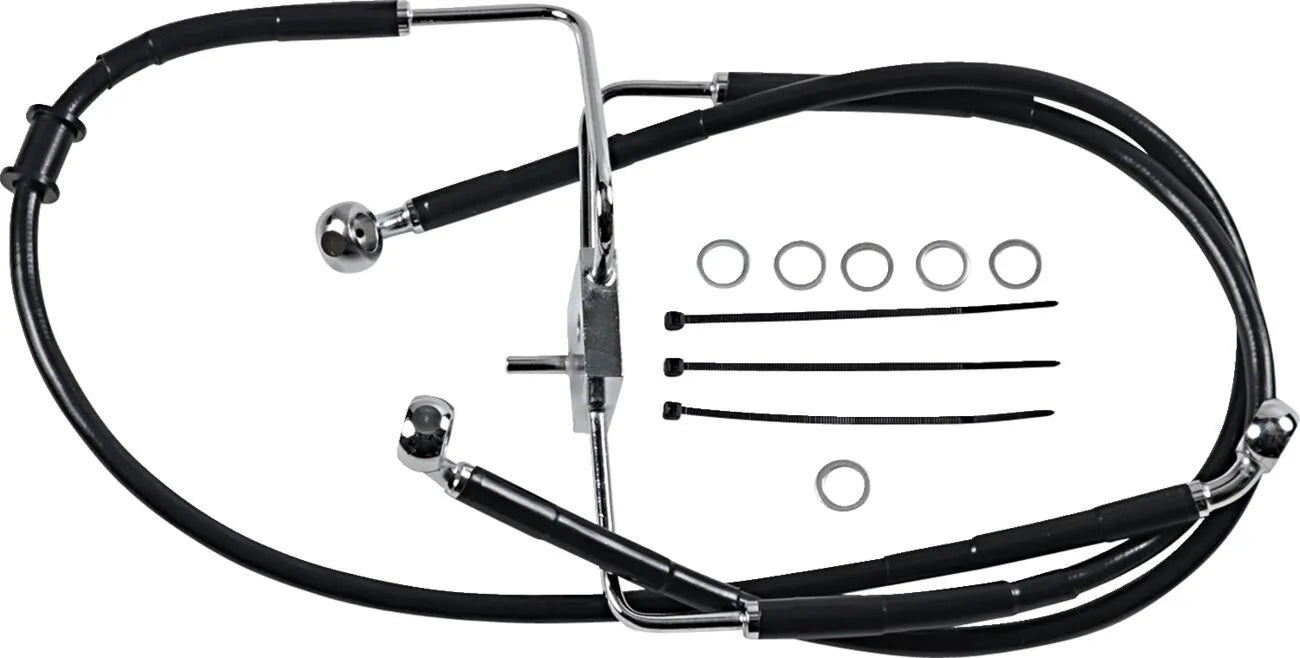 Drag Specialties Verlängerte Bremsleitung 35" Edelstahl Front
