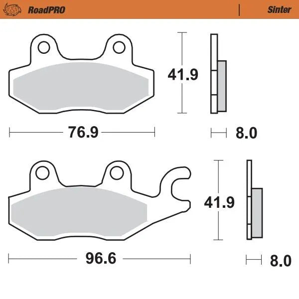 Moto-master Roadpro Sinter Brake Pad For Sport Motorcycles - Front