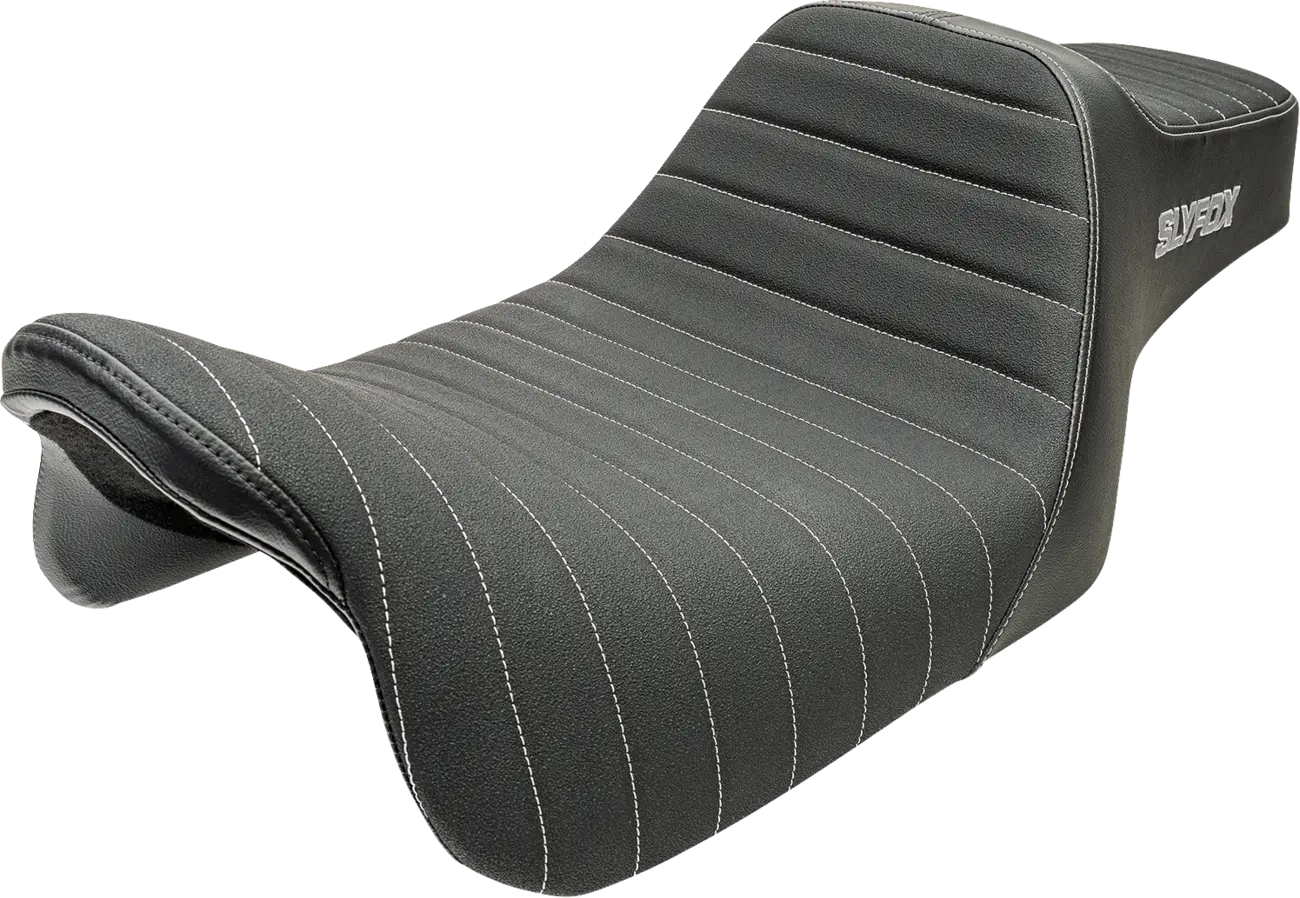 Slyfox High Noon Seat - 2-up Motorcycle Seat - For Harley Davidson