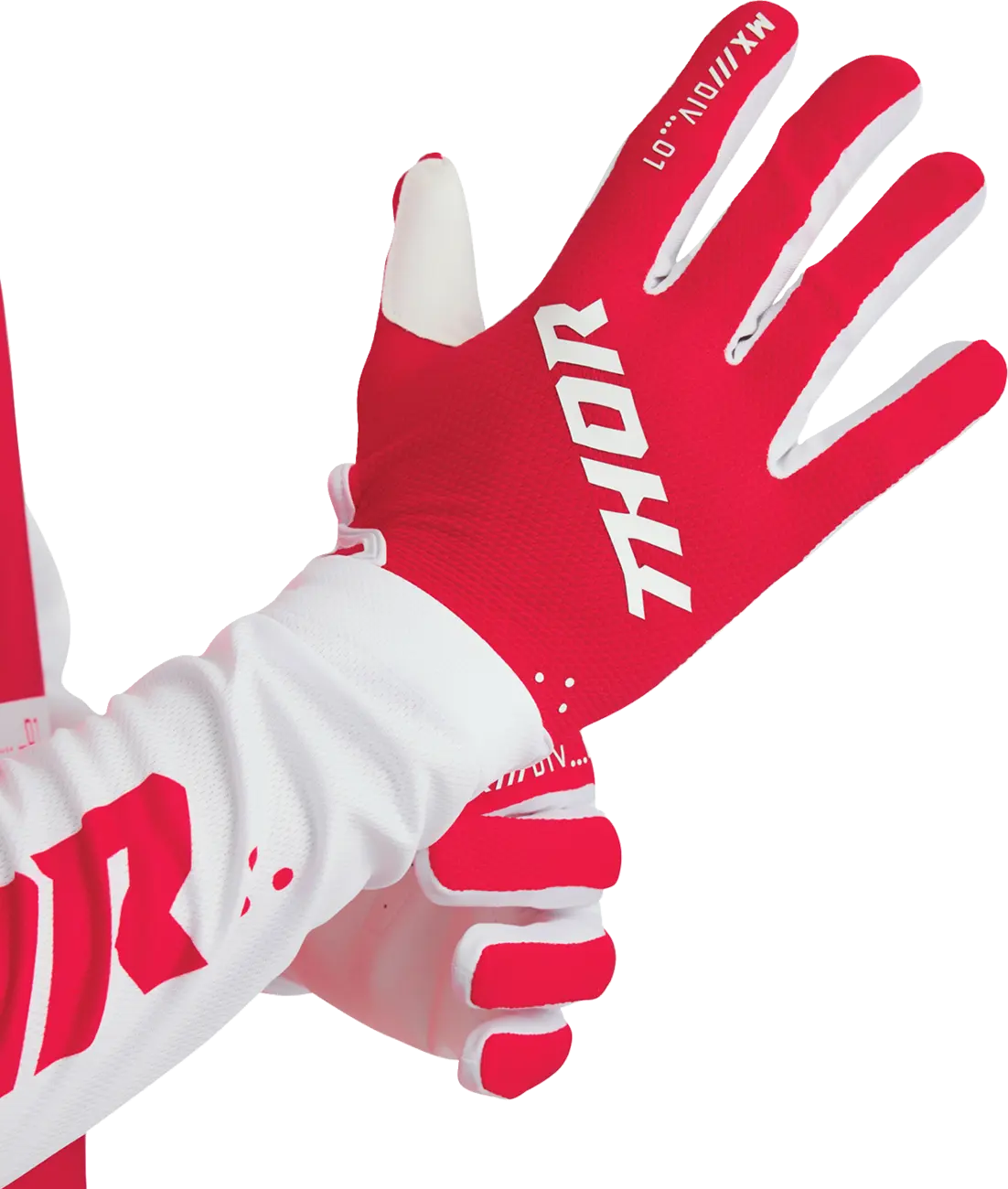 Thor Ridemode Static Gloves - Red/White