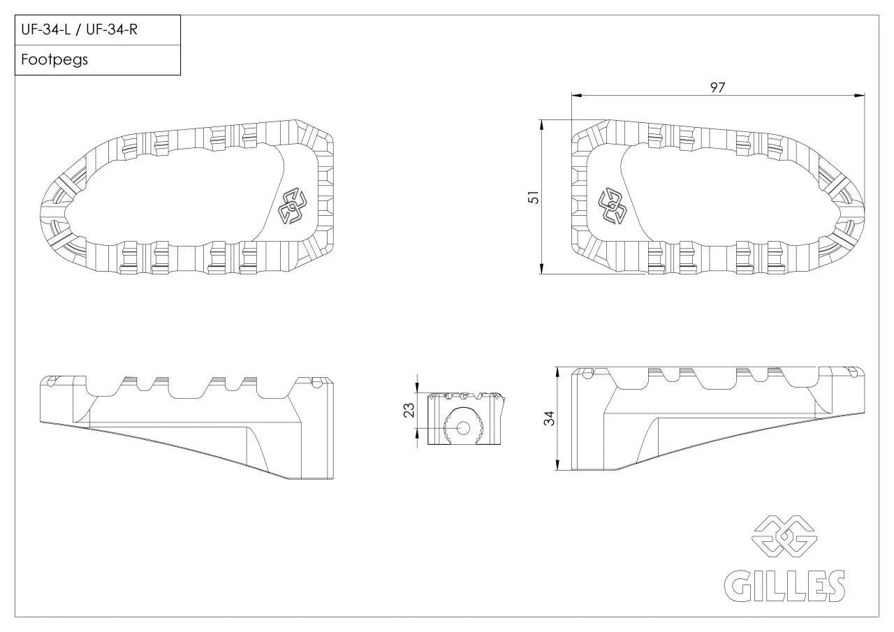 Gilles Tooling Folding Footpegs for Foldable Turning Joints