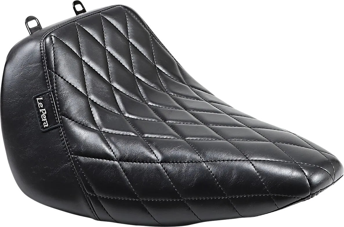 Le Pera Bare Bones Solo Seat - Black Diamond Stitch - For Harley Davidson