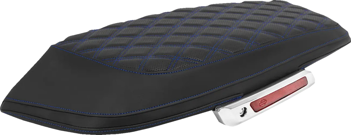 Saddlemen Lattice Stitched Saddlebag Lid Covers Black Blue Stitch
