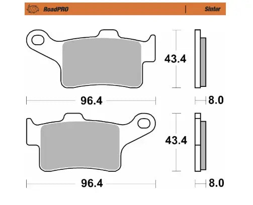 Moto-Master Roadpro Sintermetall Bremsbeläge - Hinten