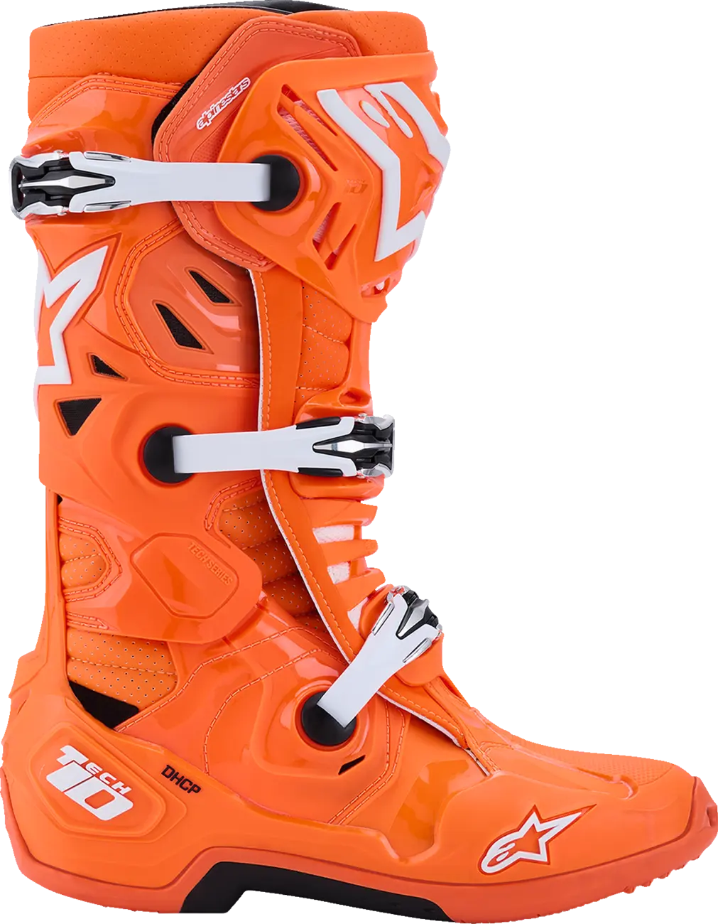 Alpinestars Tech 10 Supervented Boots Orange Fluo Black White
