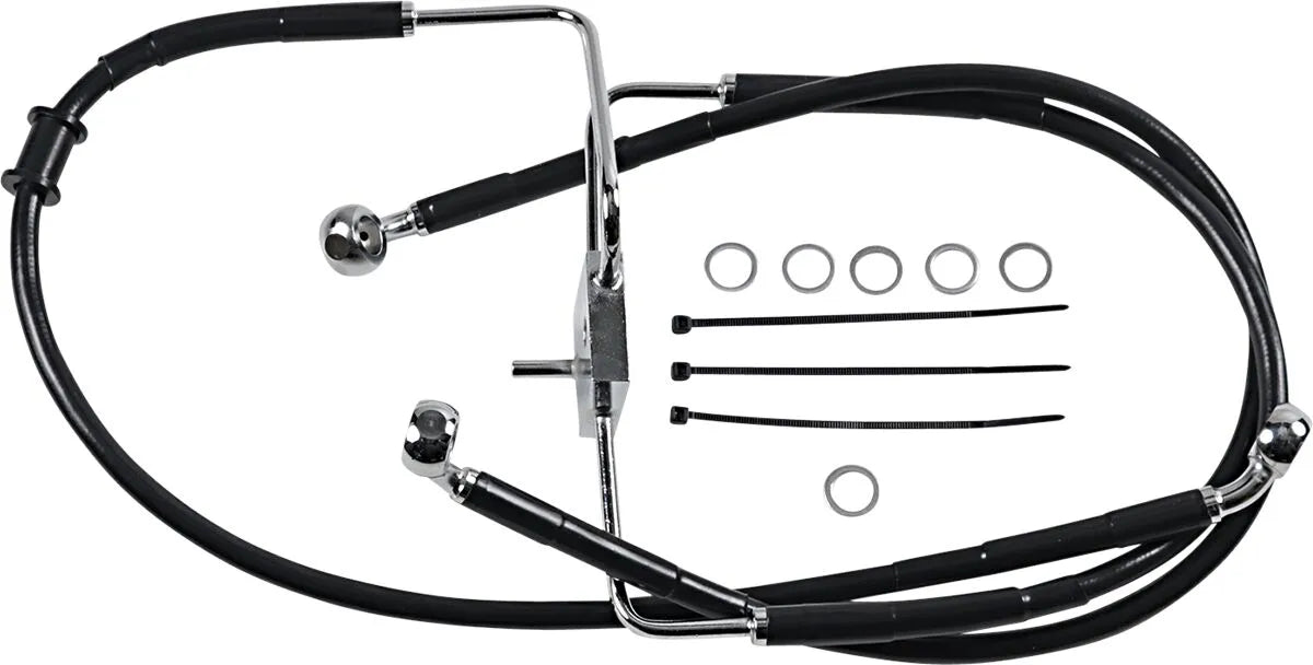 Drag Specialties Verlängerte Bremsleitung 35" Edelstahl Front