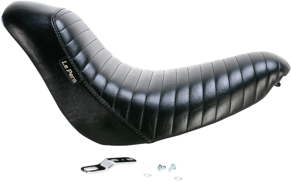 Le Pera Bare Bones Solo Seat - Black Vinyl - For Harley Davidson