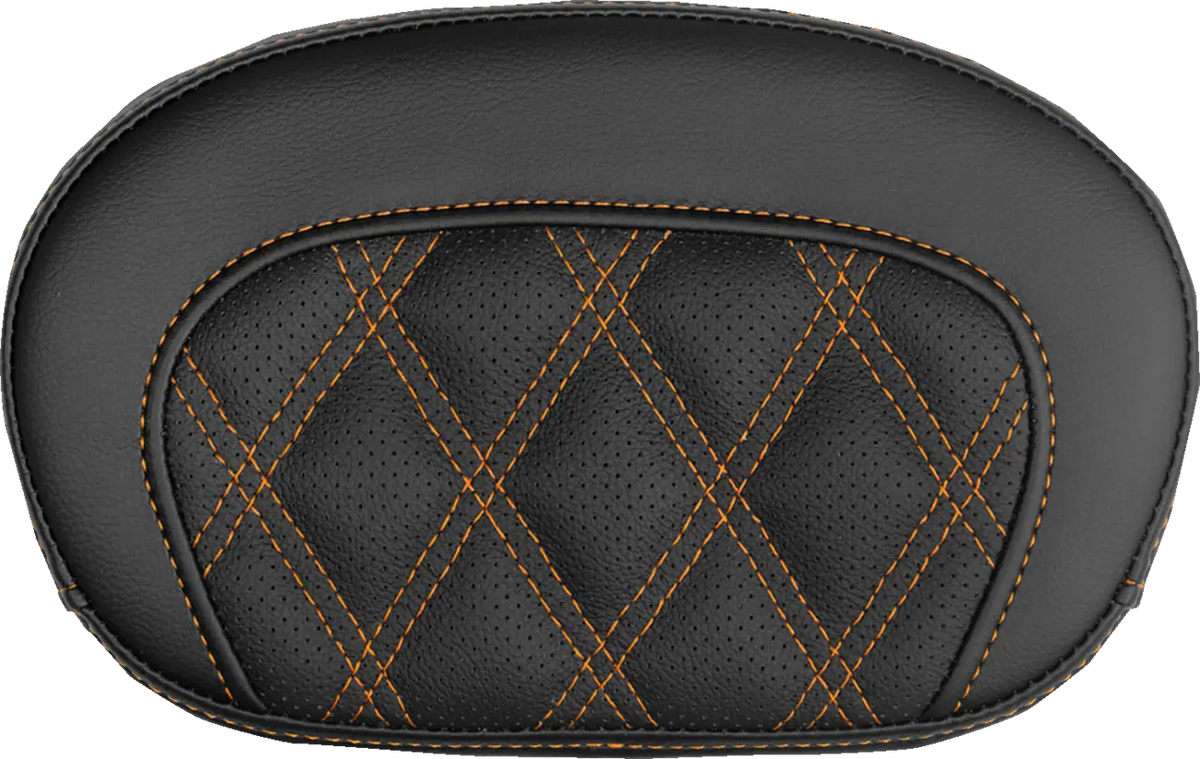 Saddlemen Mini Contour Sissy Bar Pad LS Orange Stitch for H-D