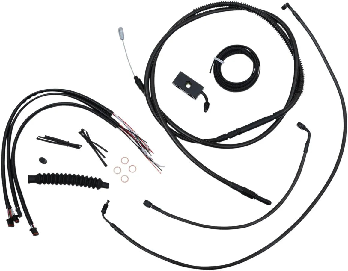 La Choppers Midnight Braided Cable/Brake Line Kit for 12"-14"
